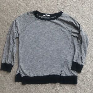 ZARA TRAFALUC TOP BLACK & WHITE STRIPED SIZE MEDIUM